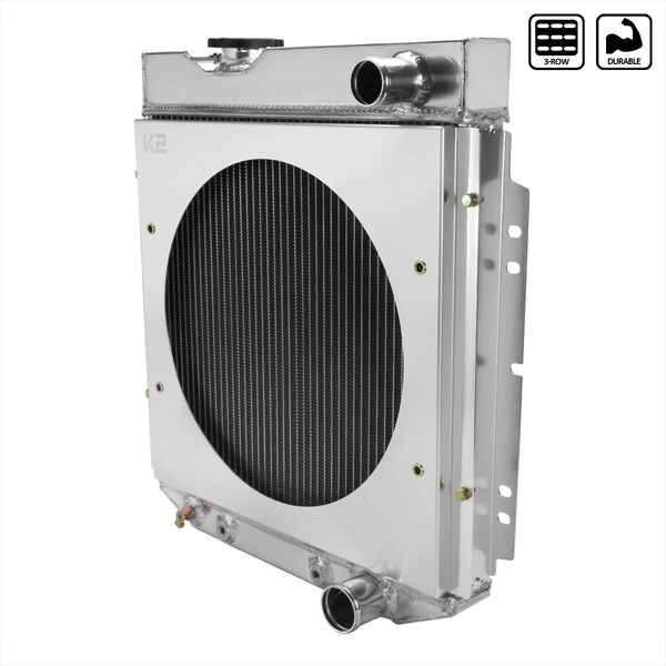 Spec-D Tuning SHELBY V8 L6 3 ROW RADIATOR WITH FAN SHROUD RAD3F-MST64V8 - main